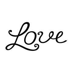 Valentine card with hand lettering Love. Vector design elements.