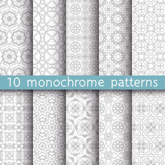 10 vintage patterns for universal background. Can be used for textile, website background, book cover, packaging.