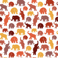 Seamless vector pattern with elephants. Texture for wallpaper, fills, web page background.