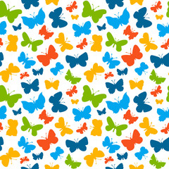 Vector seamless pattern with butterflies. Texture for wallpaper, fills, web page background.