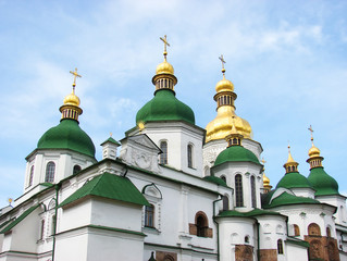 Fototapeta na wymiar Saint Sophia Cathedral in Kiev, Ukraine.The cathedral is one of the city's best known landmarks