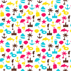Vector beach pattern for summer. Can be used for textile, website background, book cover, packaging.