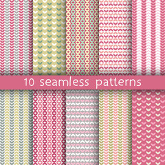 10 vector seamless patterns. Can be used for textile, website background, book cover, packaging.
