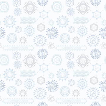 Seamless pattern with viruses. Can be used for textile, website background, book cover, packaging.