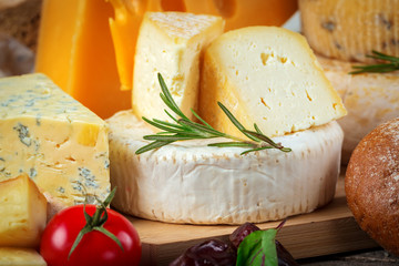cheese on wooden table