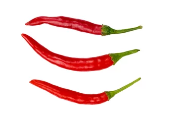 Fotobehang hot peppers isolated © fotofabrika
