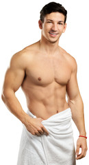 Fototapeta premium muscular man isolated on white