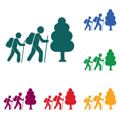 Hiking icon illustration