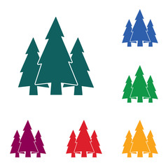 Obraz premium Fir Trees forest icon