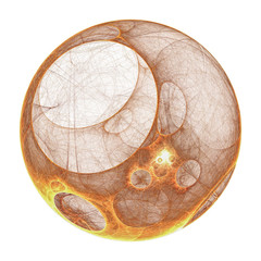 Shining sphere on white background