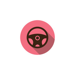 Steering wheel flat icon vector design