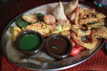 Assorted vegan indian food