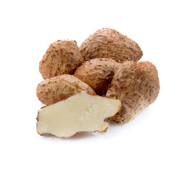 boiled sweet potato isolated on white background