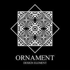 Geometric ornamental symbol for design and decoration. Vector illustration