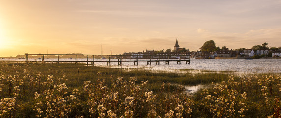 A view across to the church at Bosham in West Sussex.