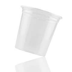 plastic cup isolated on a white background