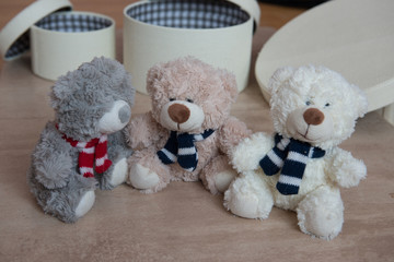 Three friends Teddy from the box
