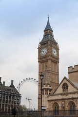 Fototapeta na wymiar Big Ben Palament Riesenrad Sehenswürdikeit in London England