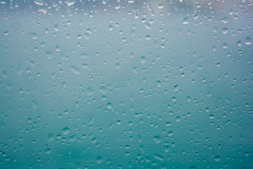 water drops on blue background