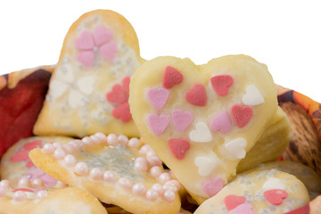 Isolated Sweet Christmas Cookies in heart shape