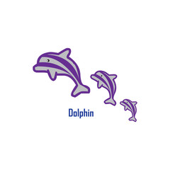 Three Dolphin Vector Template Design