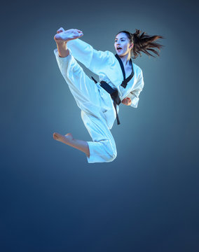 The karate girl with black belt