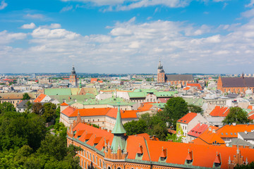 Fototapeta premium Panorama della città di Cracovia in Polonia