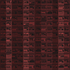Seamless pattern of residential, commercial office building