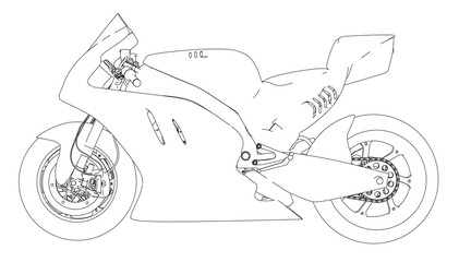 Motorcycle sketch. Vector