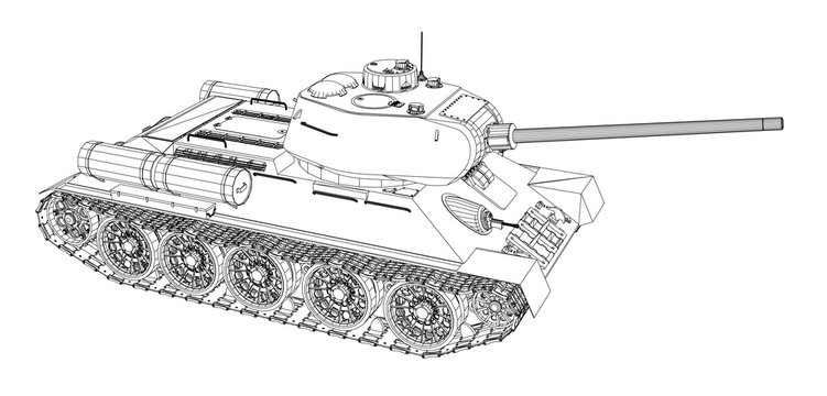 Blueprint of realistic tank