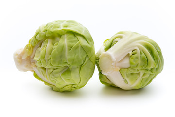 Fototapeta premium Brusseles sprouts isolated on the white background.