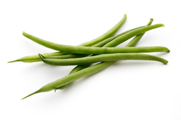 Green beans isolated on a white background.