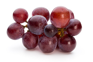 Ripe red grape isolated on white.