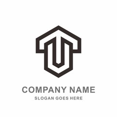 Monogram Letter T Geometric Square Cube Hexagon Architecture Construction Business Company Stock Vector Logo Design Template