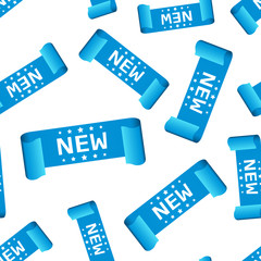 New ribbon seamless pattern background. Business flat vector illustration. Discount shopping sale sticker sign symbol pattern.