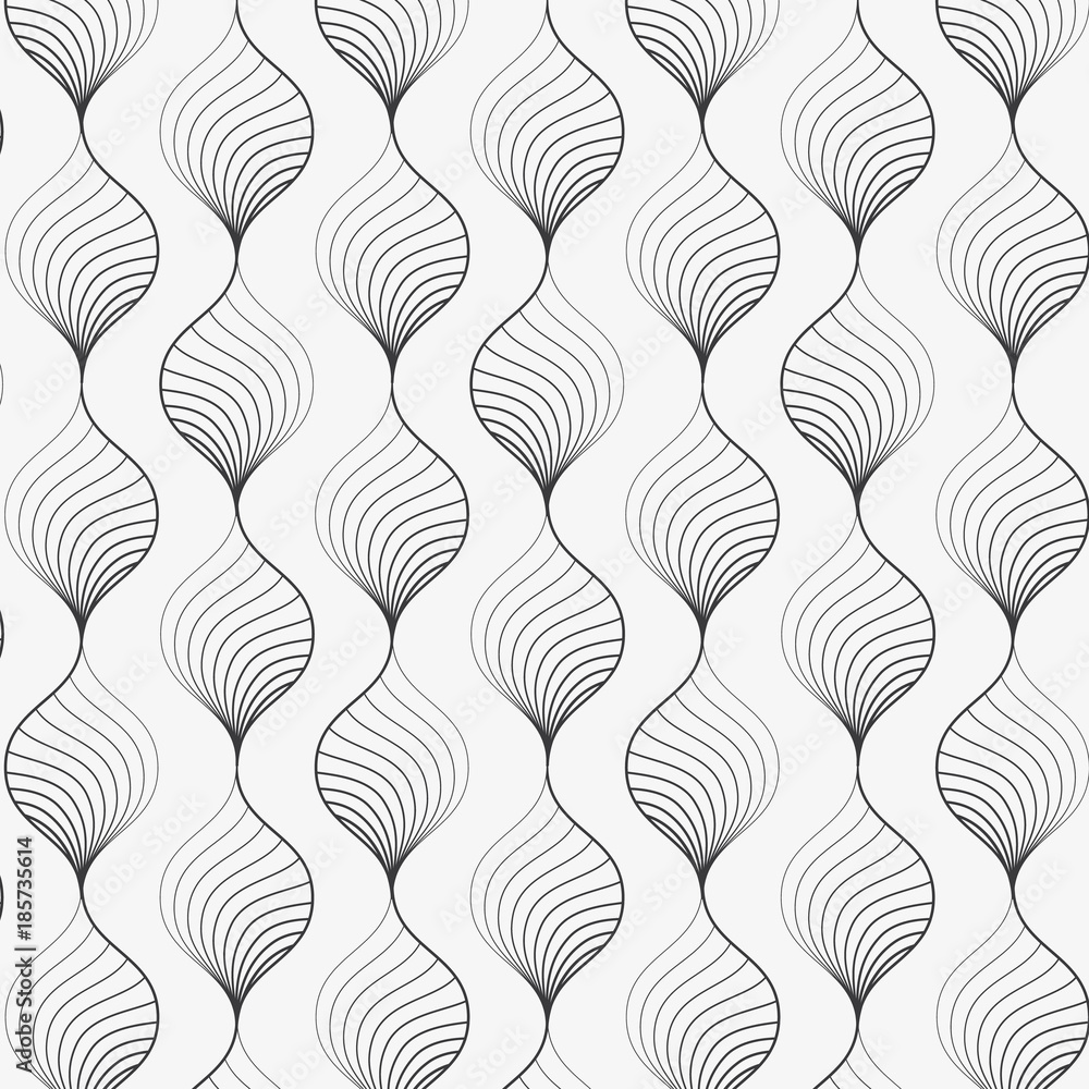 Wall mural Vector pattern. Abstract stylish background with stylized linear twist curve petals on garland. graphic clean design for fabric, event, wallpaper etc. pattern is on swatches panel.