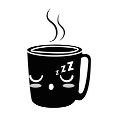 delicious coffee cup kawaii character vector illustration design