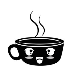 delicious coffee cup kawaii character vector illustration design