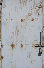 Old rusty metal door.