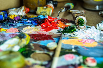 Art painting abstract background.
