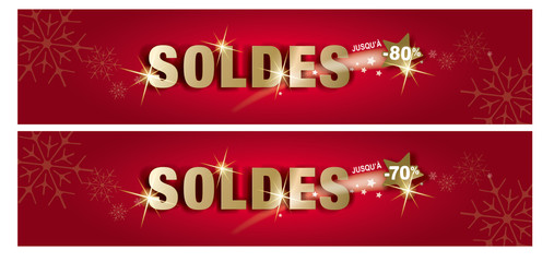 SOLDES D'HIVER bannière rouge -80