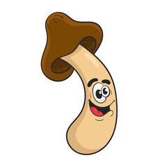 funny cartoon mushroom vector illustration
