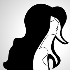 Icon of a girl with hair, vector