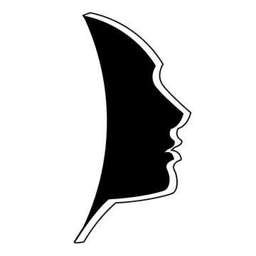 Face profile icon, vector