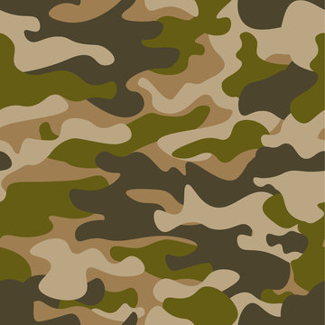 Seamless pattern. Abstract military or hunting camouflage background. Brown, green color. Vector illustration. repeated texture textile for clothes