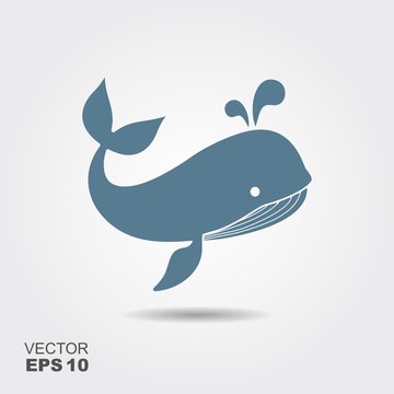 Vector flat icon of a whale.