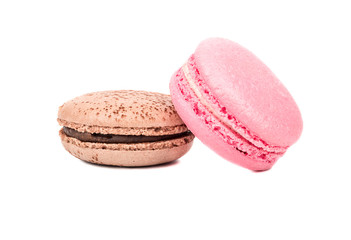 Chocolate and pink macaroon