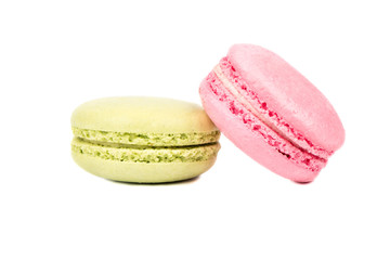 Pistachio and pink macaroon