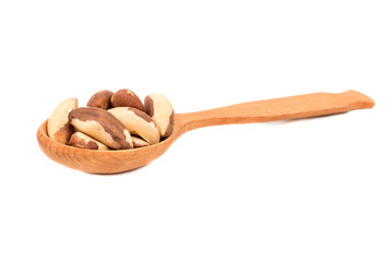 Brazilian nuts in spoon
