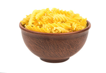 Pasta fusilli in bowl
